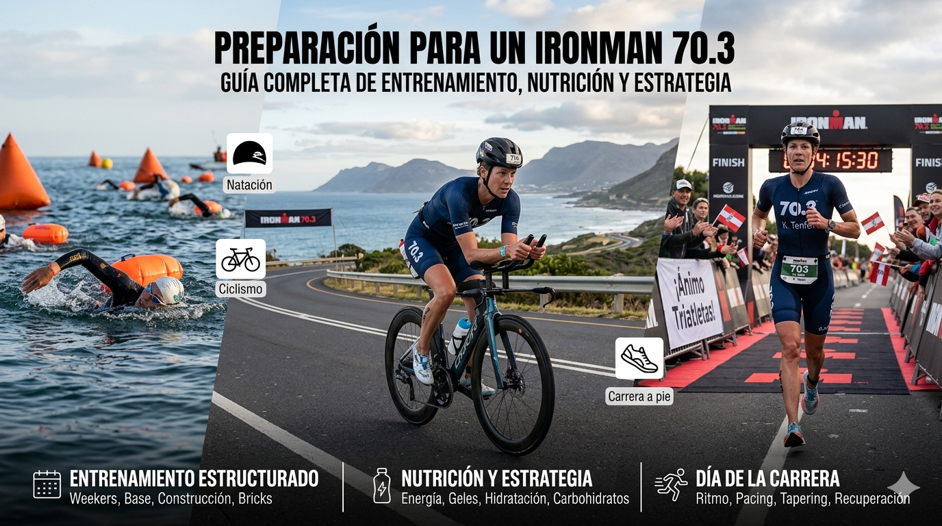 Preparación para un Ironman 70.3: guía completa de entrenamiento, nutrición y estrategia